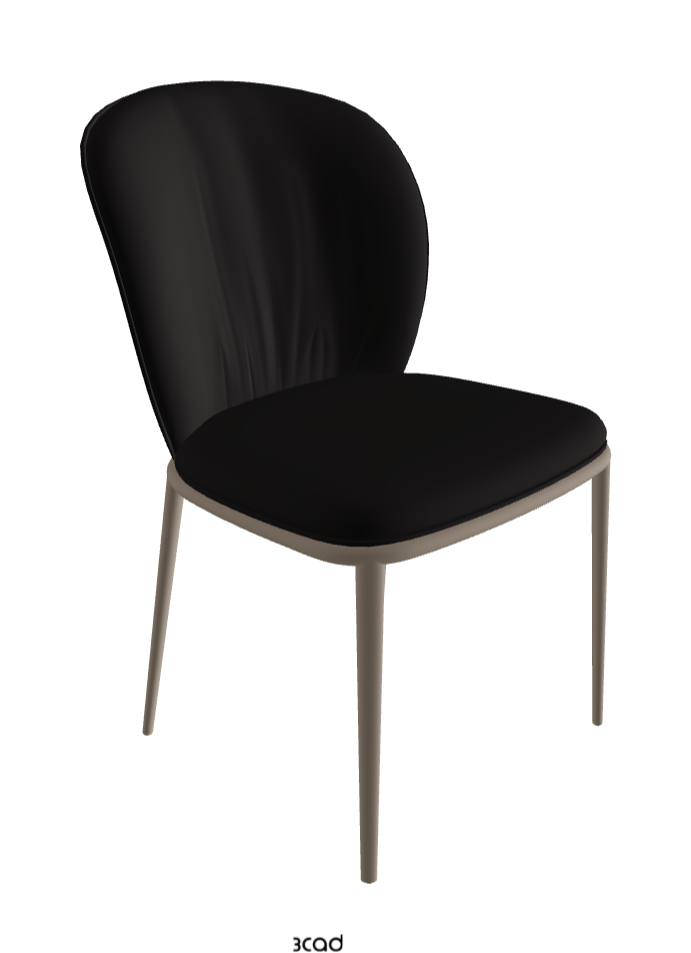 Chris ML Dining Chair_Titanium Embossed_Synthetic Leather_Moka