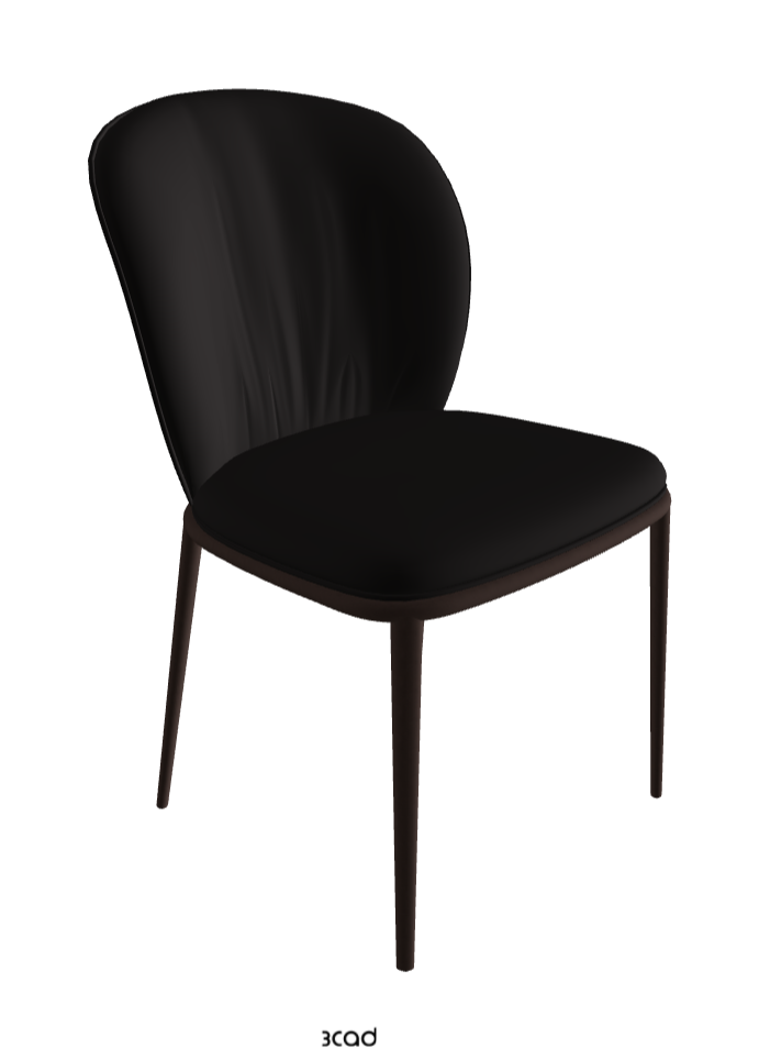 Chris ML Dining Chair_Bronze Embossed_Synthetic Leather_Moka