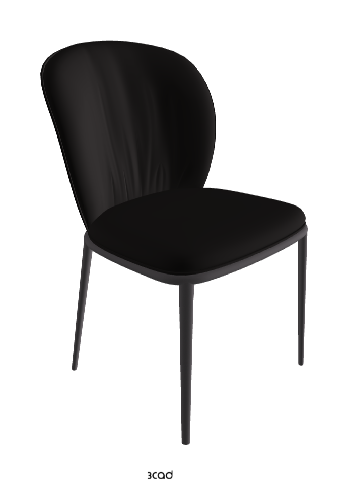 Chris ML Dining Chair_Graphite Embossed_Synthetic Leather_Moka