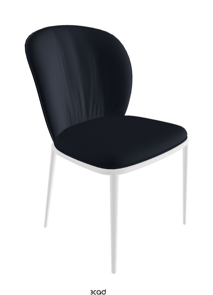 Chris ML Dining Chair_Pearl Embossed_Synthetic Leather_Navy