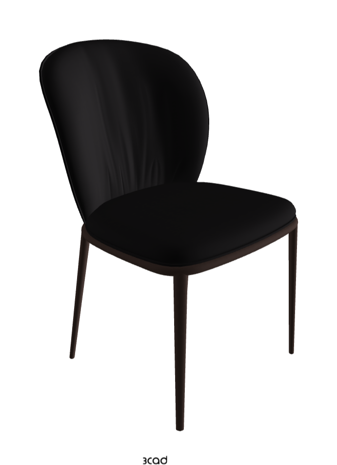 Chris ML Dining Chair_Bronze Embossed_Synthetic Leather_Nero