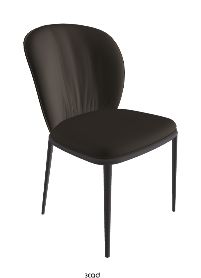 Chris ML Dining Chair_Graphite Embossed_Synthetic Leather_Fossil
