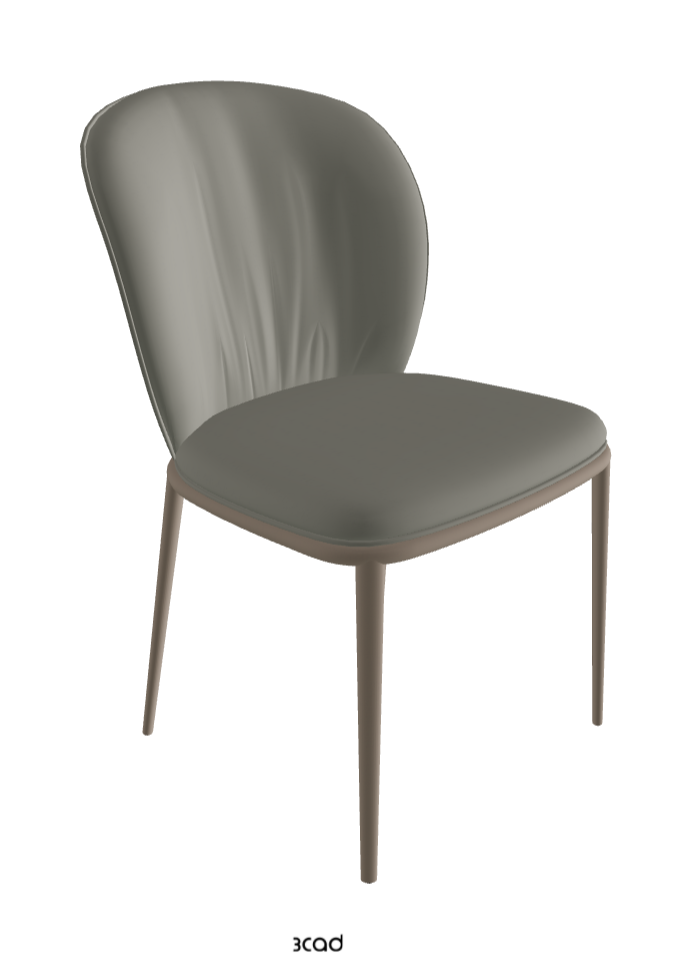Chris ML Dining Chair_Titanium Embossed_Synthetic Leather_Cemento