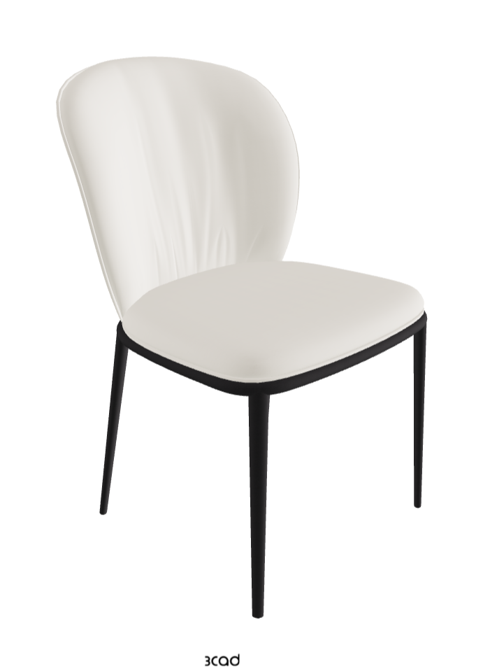 Chris ML Dining Chair_Black Embossed_Synthetic Leather_Lino