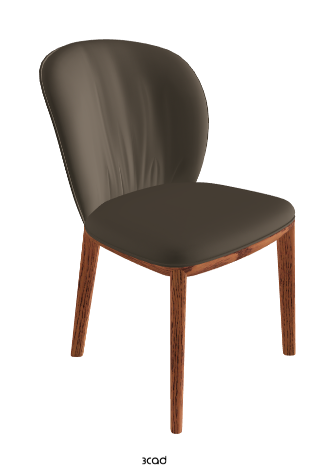 Chris Dining Chair_Canaletto Walnut Stained Ashwood_Soft Leather_Fango