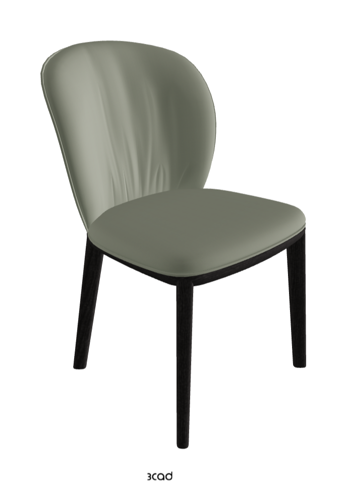 Chris Dining Chair_Open Pore Matt Black Ashwood_Soft Leather_Cenere