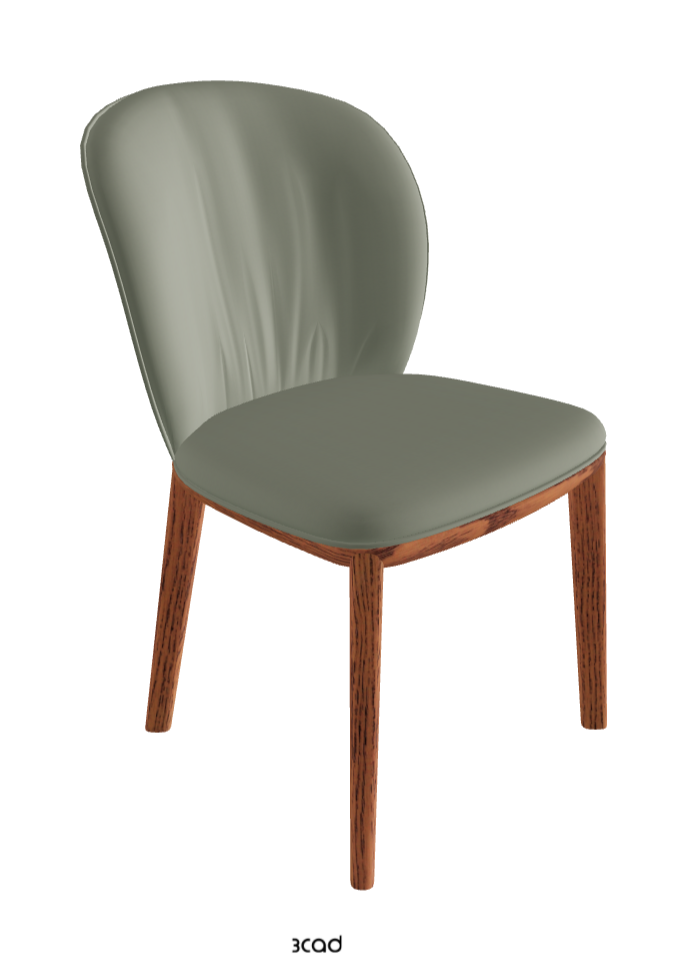 Chris Dining Chair_Canaletto Walnut Stained Ashwood_Soft Leather_Cenere