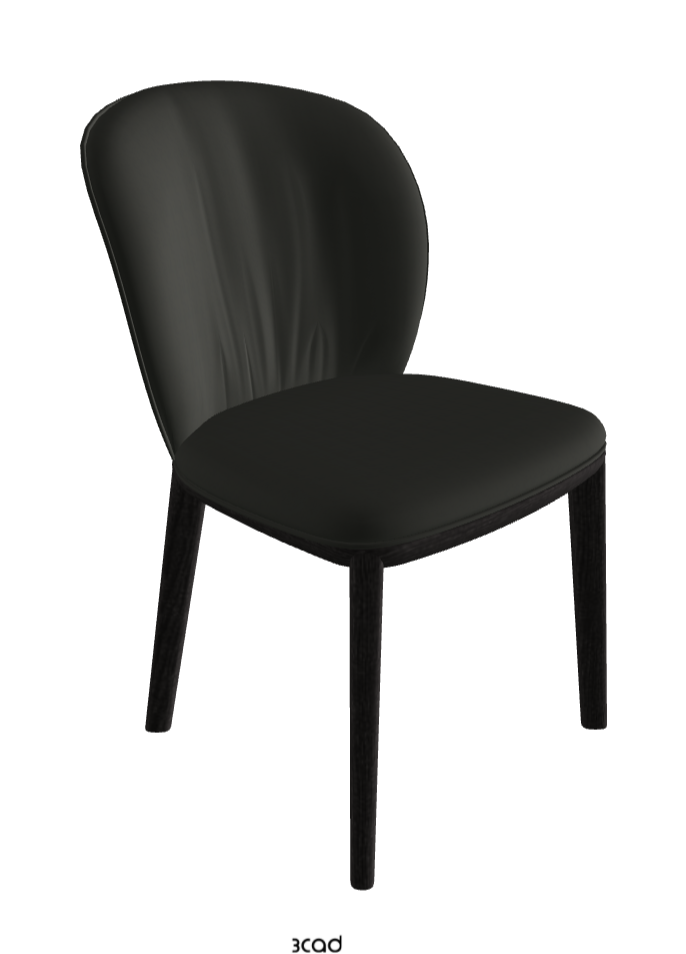 Chris Dining Chair_Open Pore Matt Black Ashwood_Soft Leather_Smoke
