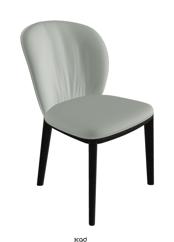 Chris Dining Chair_Open Pore Matt Black Ashwood_Soft Leather_Ice