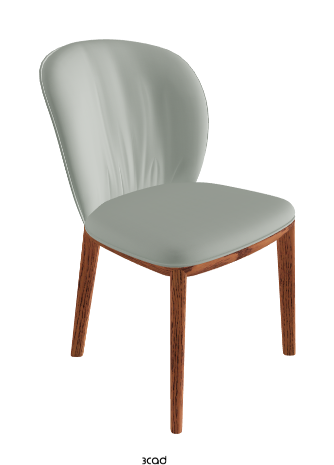 Chris Dining Chair_Canaletto Walnut Stained Ashwood_Soft Leather_Ice