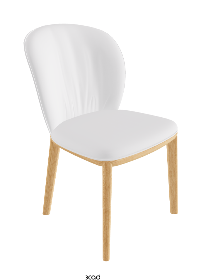 Chris Dining Chair_Natural Ashwood_Soft Leather_Bianco