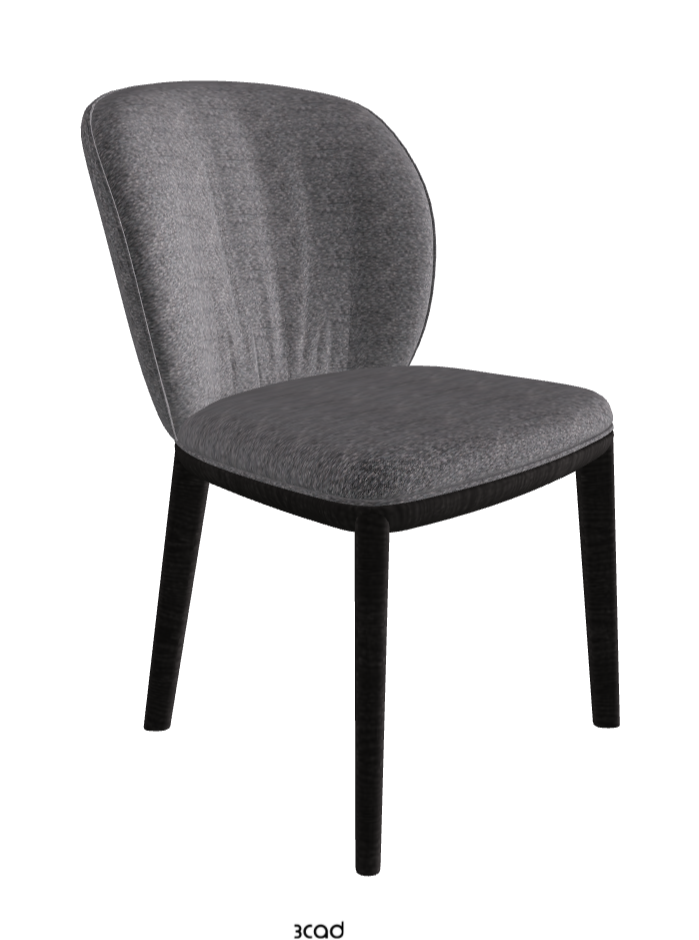 Chrishell Dining Chair_Open Pore Matt Black Ashwood_Fabric_B244