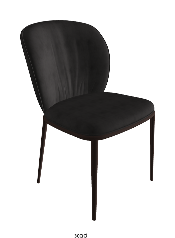 Chrishell ML Dining Chair_Bronze Embossed_Micro Nubuk_Charcoal