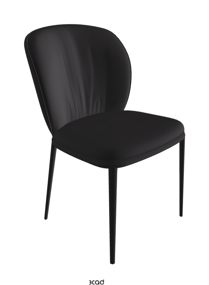 Chrishell ML Dining Chair_Black Embossed_Glove Soft Leather_Hornet