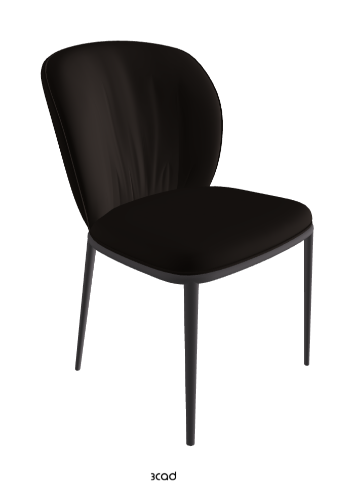 Chrishell ML Dining Chair_Graphite Embossed_Soft Leather_Moka