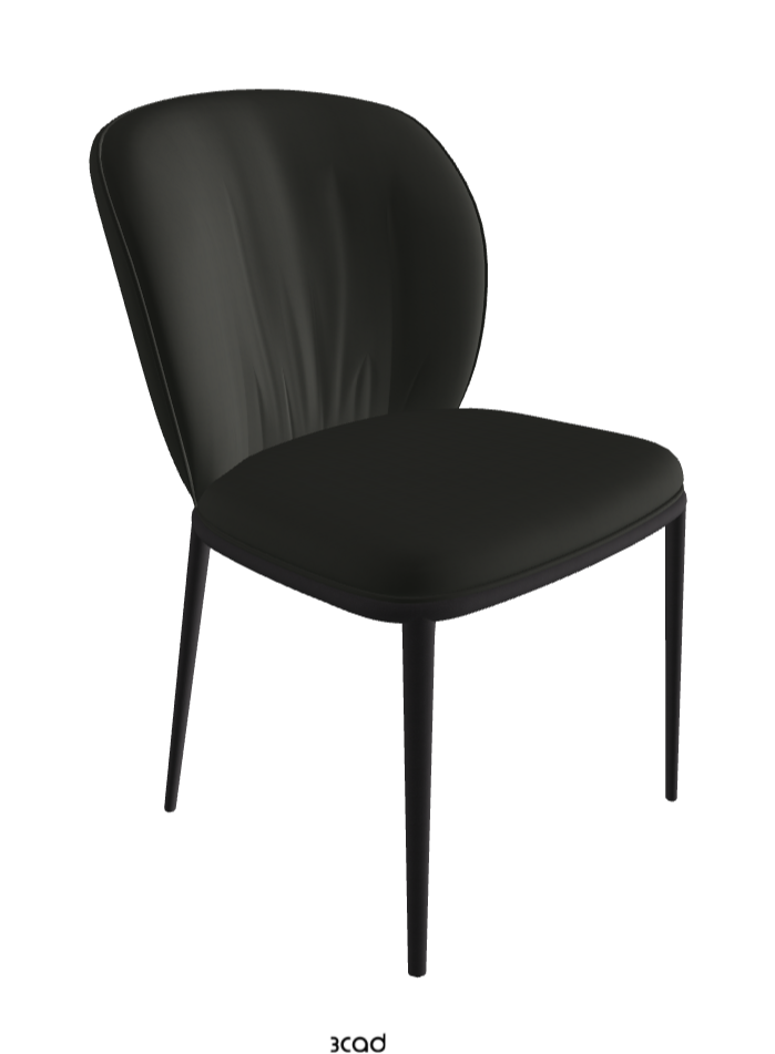Chrishell ML Dining Chair_Black Embossed_Soft Leather_Smoke