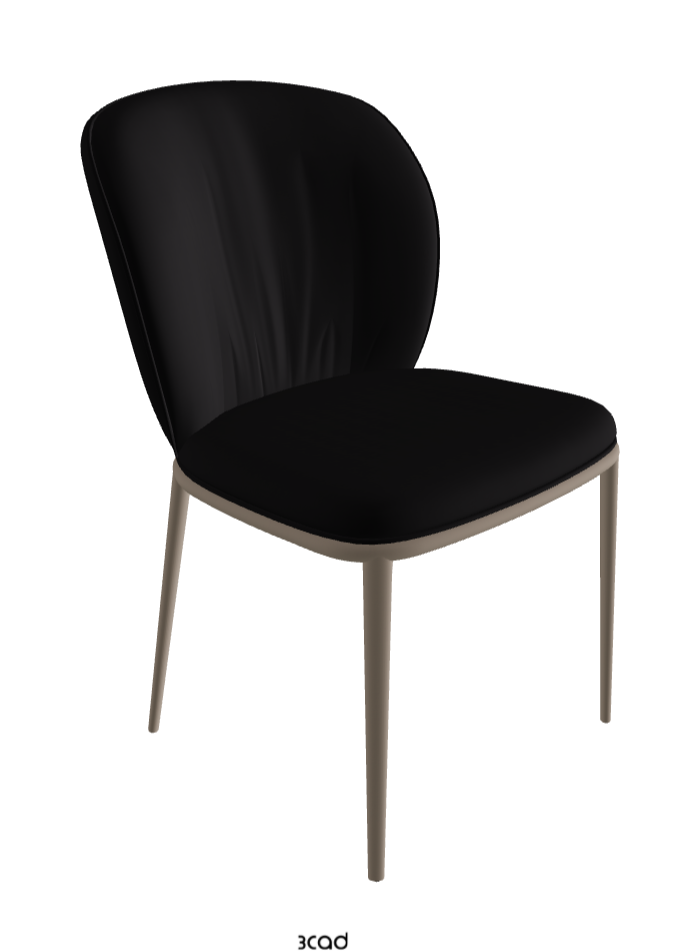 Chrishell ML Dining Chair_Titanium Embossed_Soft Leather_Nero