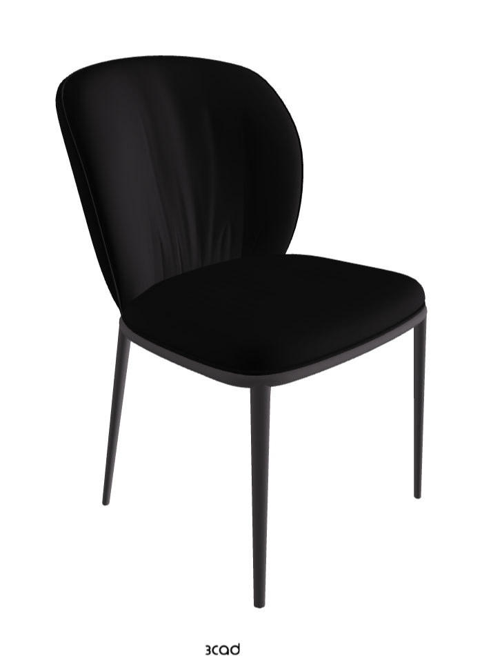 Chrishell ML Dining Chair_Graphite Embossed_Soft Leather_Nero