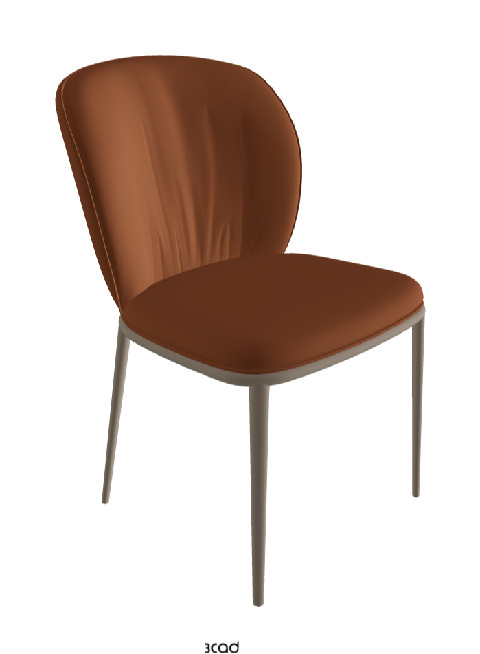 Chrishell ML Dining Chair_Titanium Embossed_Soft Leather_Cognac