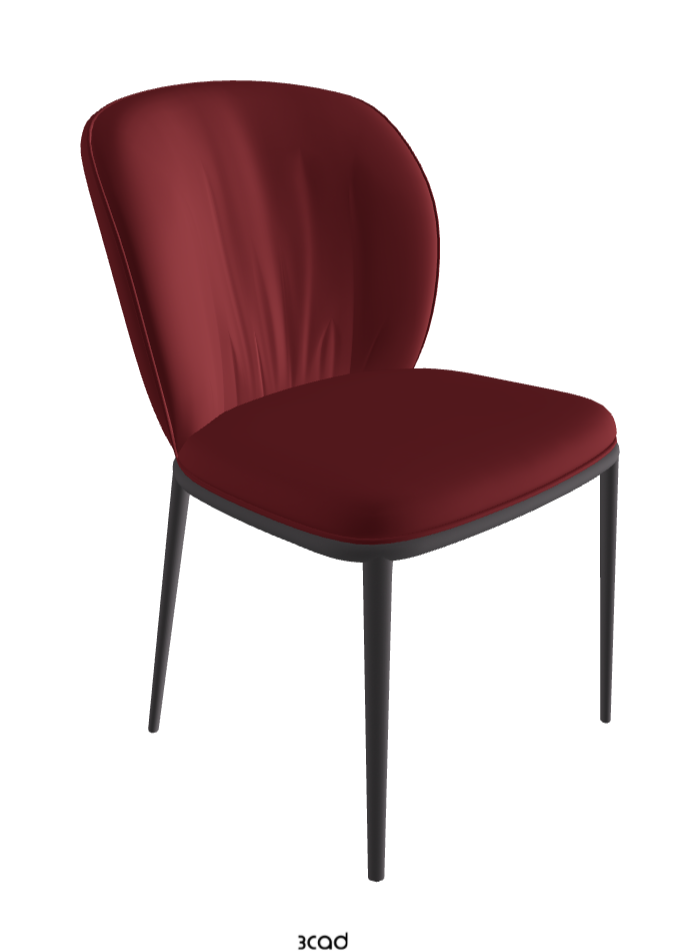 Chrishell ML Dining Chair_Graphite Embossed_Soft Leather_Rosso Corsa