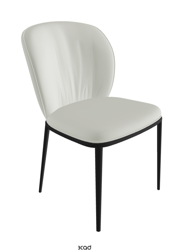 Chrishell ML Dining Chair_Black Embossed_Soft Leather_Artico