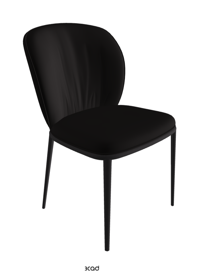 Chrishell ML Dining Chair_Black Embossed_Synthetic Leather_Moka