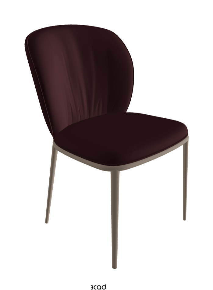 Chrishell ML Dining Chair_Titanium Embossed_Synthetic Leather_Bordeaux