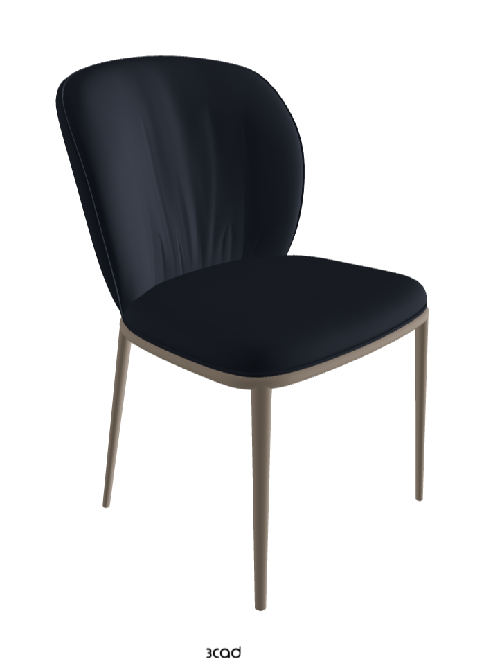 Chrishell ML Dining Chair_Titanium Embossed_Synthetic Leather_Navy