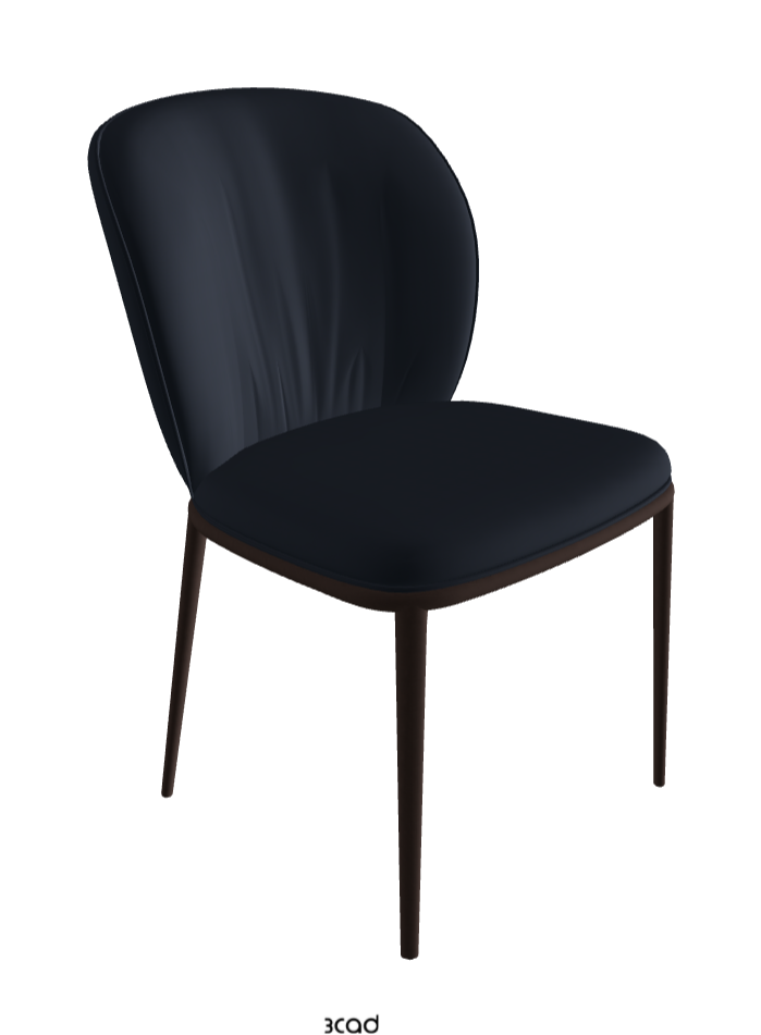 Chrishell ML Dining Chair_Bronze Embossed_Synthetic Leather_Navy