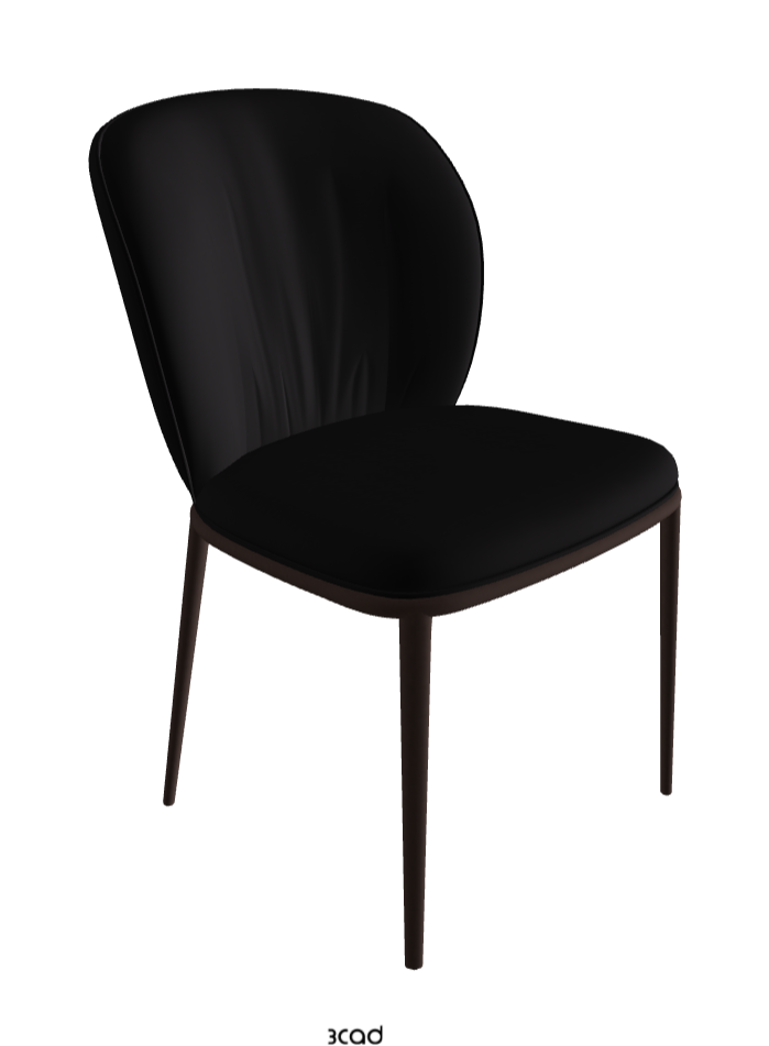 Chrishell ML Dining Chair_Bronze Embossed_Synthetic Leather_Nero