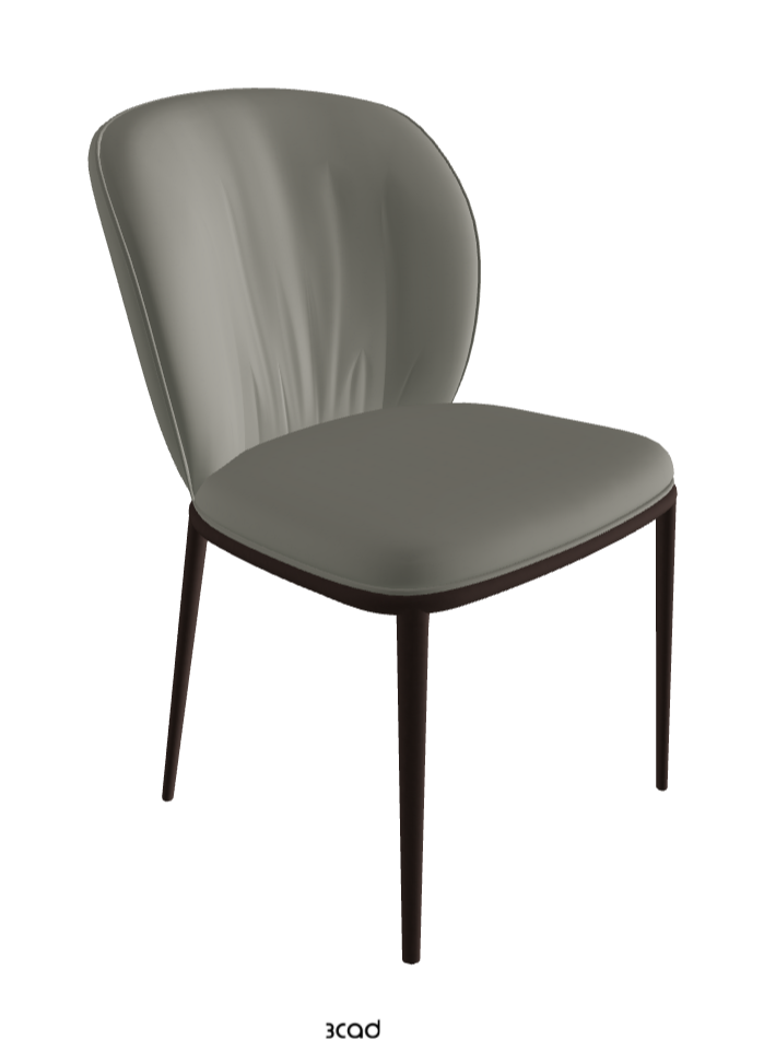 Chrishell ML Dining Chair_Bronze Embossed_Synthetic Leather_Cemento