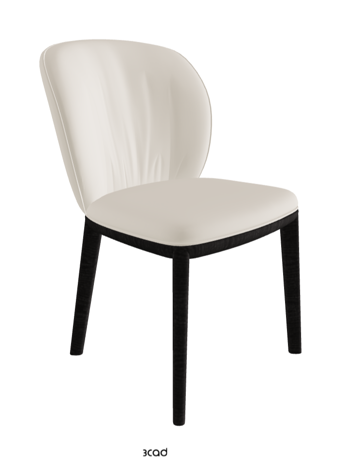 Chrishell Dining Chair_Open Pore Matt Black Ashwood_Glove Soft Leather_Ecru
