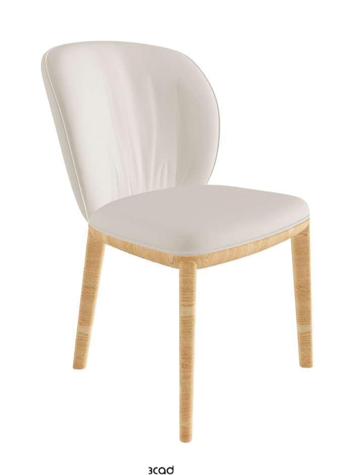 Chrishell Dining Chair_Natural Ashwood_Glove Soft Leather_Ecru