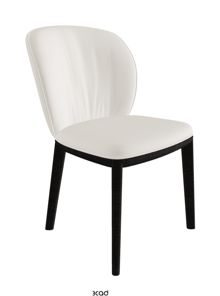 Chrishell Dining Chair_Open Pore Matt Black Ashwood_Soft Leather_Lino