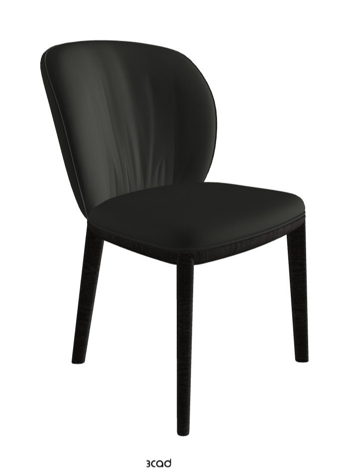 Chrishell Dining Chair_Open Pore Matt Black Ashwood_Soft Leather_Smoke