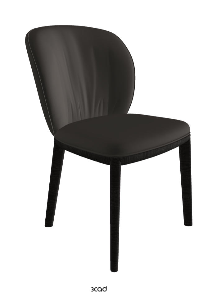 Chrishell Dining Chair_Open Pore Matt Black Ashwood_Soft Leather_Piombo