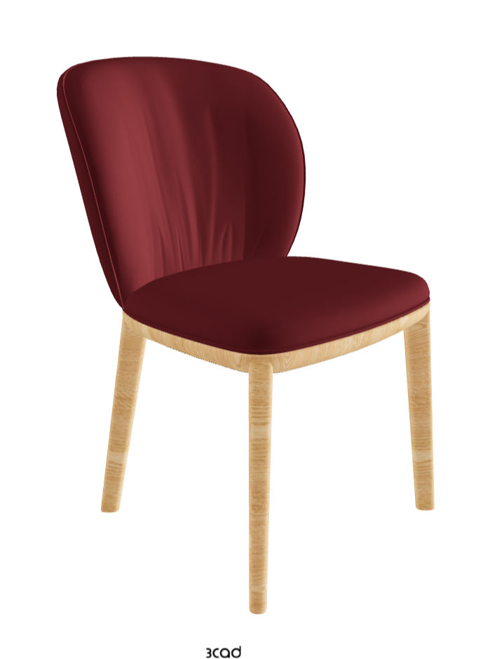 Chrishell Dining Chair_Natural Ashwood_Soft Leather_Rosso Corsa