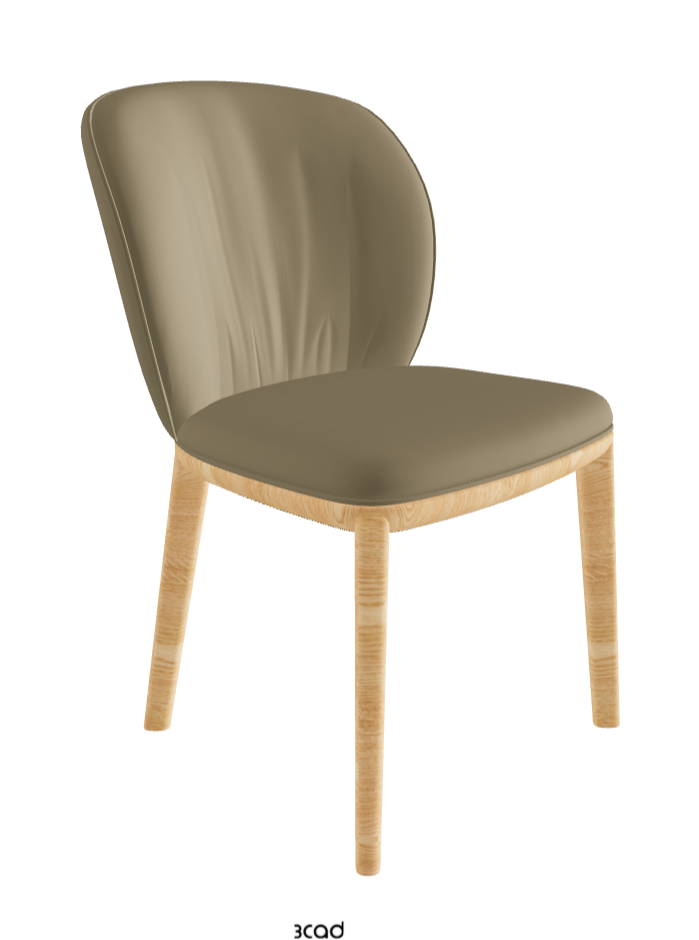 Chrishell Dining Chair_Natural Ashwood_Synthetic Leather_Tortora