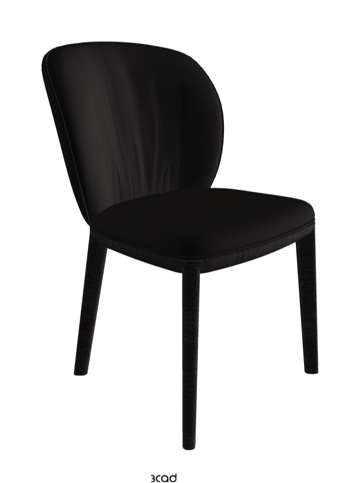 Chrishell Dining Chair_Open Pore Matt Black Ashwood_Synthetic Leather_Moka