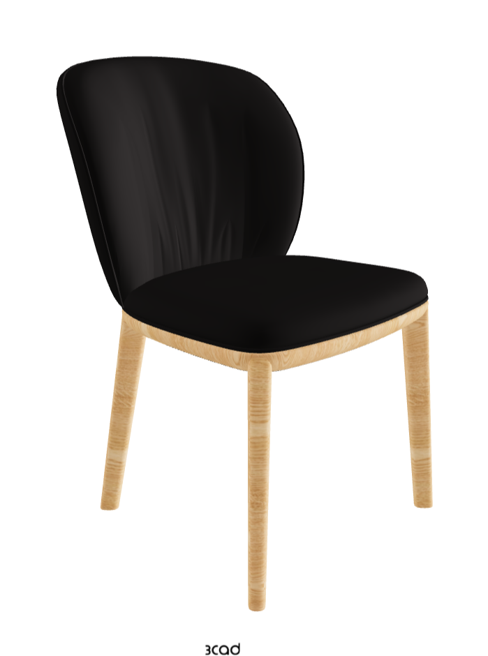 Chrishell Dining Chair_Natural Ashwood_Synthetic Leather_Moka