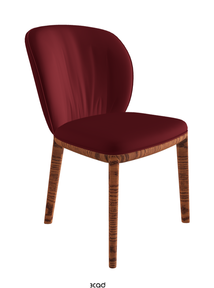 Chrishell Dining Chair_Canaletto Walnut Stained Ashwood_Synthetic Leather_Rosso Corsa