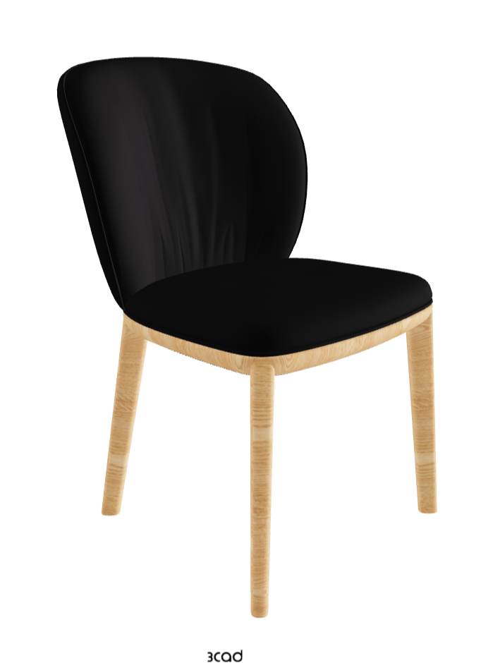 Chrishell Dining Chair_Natural Ashwood_Synthetic Leather_Nero