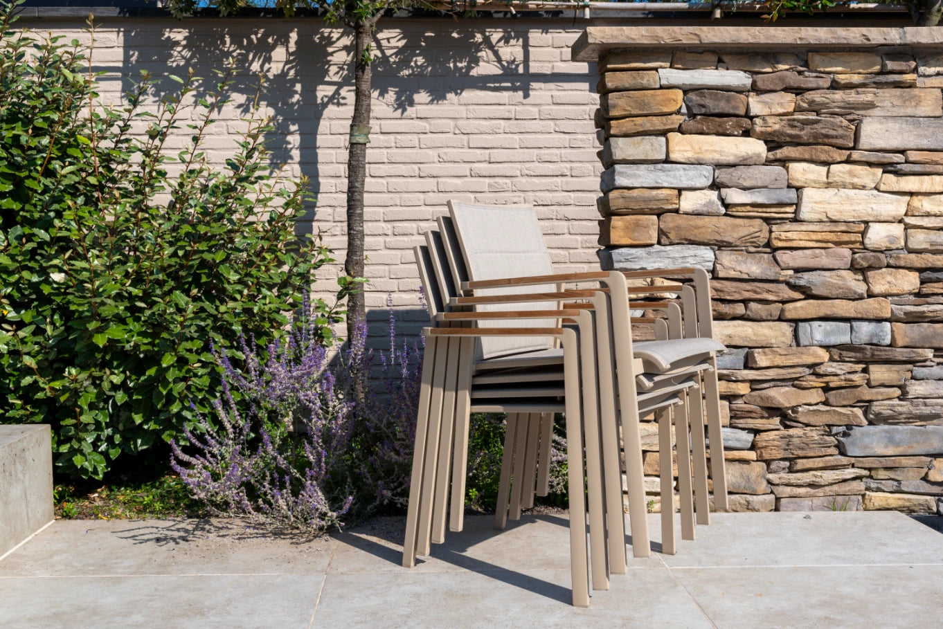 4 Seasons Outdoor Cortina stacking chair latte