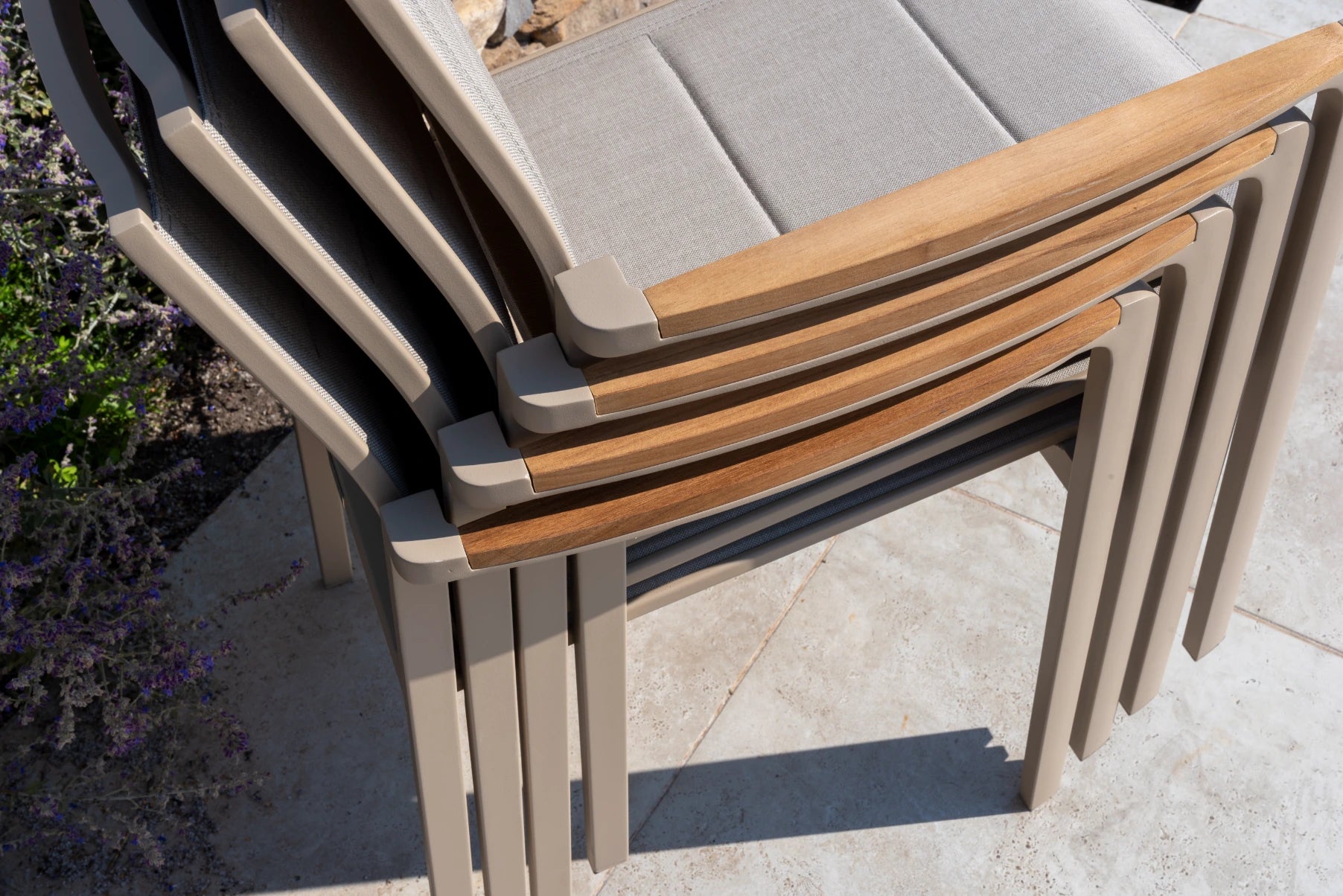 4 Seasons Outdoor Cortina stacking chair latte