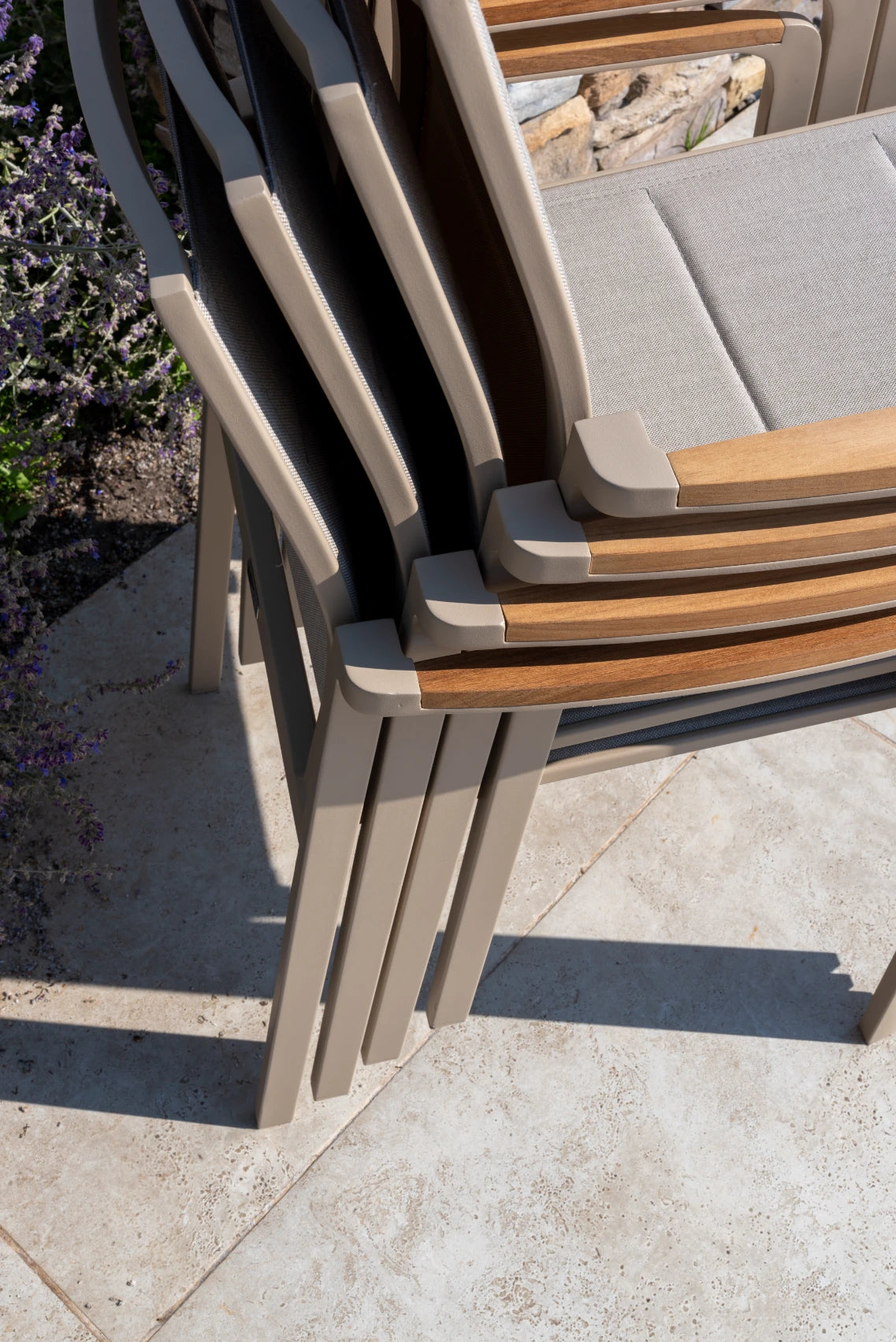 4 Seasons Outdoor Cortina stacking chair latte