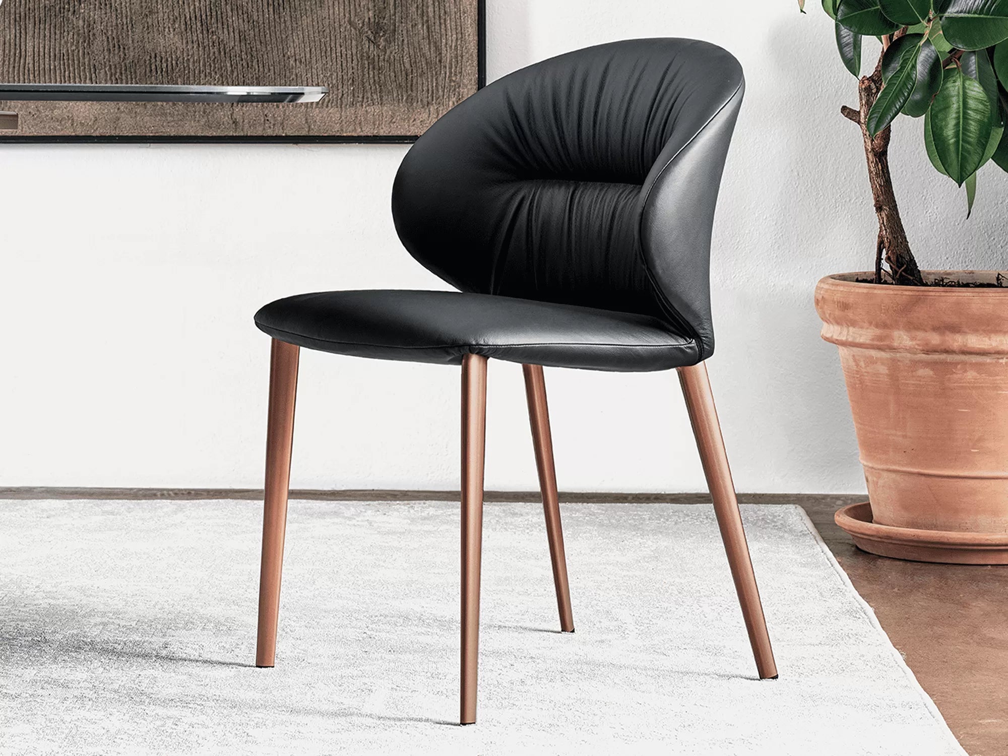 Bontempi Casa Drop Chair With Conical Legs and Metal Frame