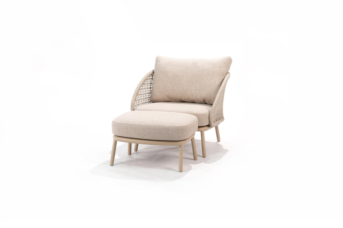 4 Seasons Outdoor Wave 7 Seat Lounge Paros HAT140cm Drum Ceramic Table & Stools
