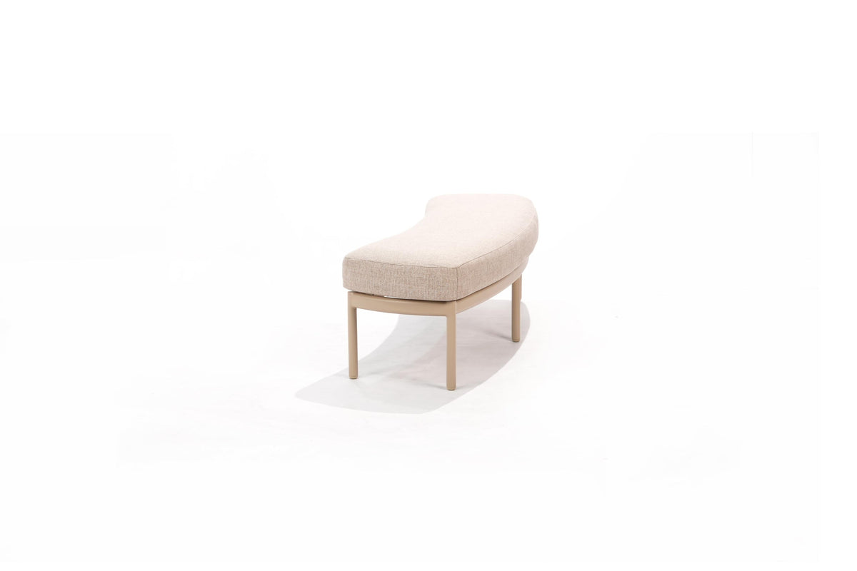 4 Seasons Outdoor Wave 5 Seat Corner set Pebble Hat140x90cm Ceramic Table & Bench