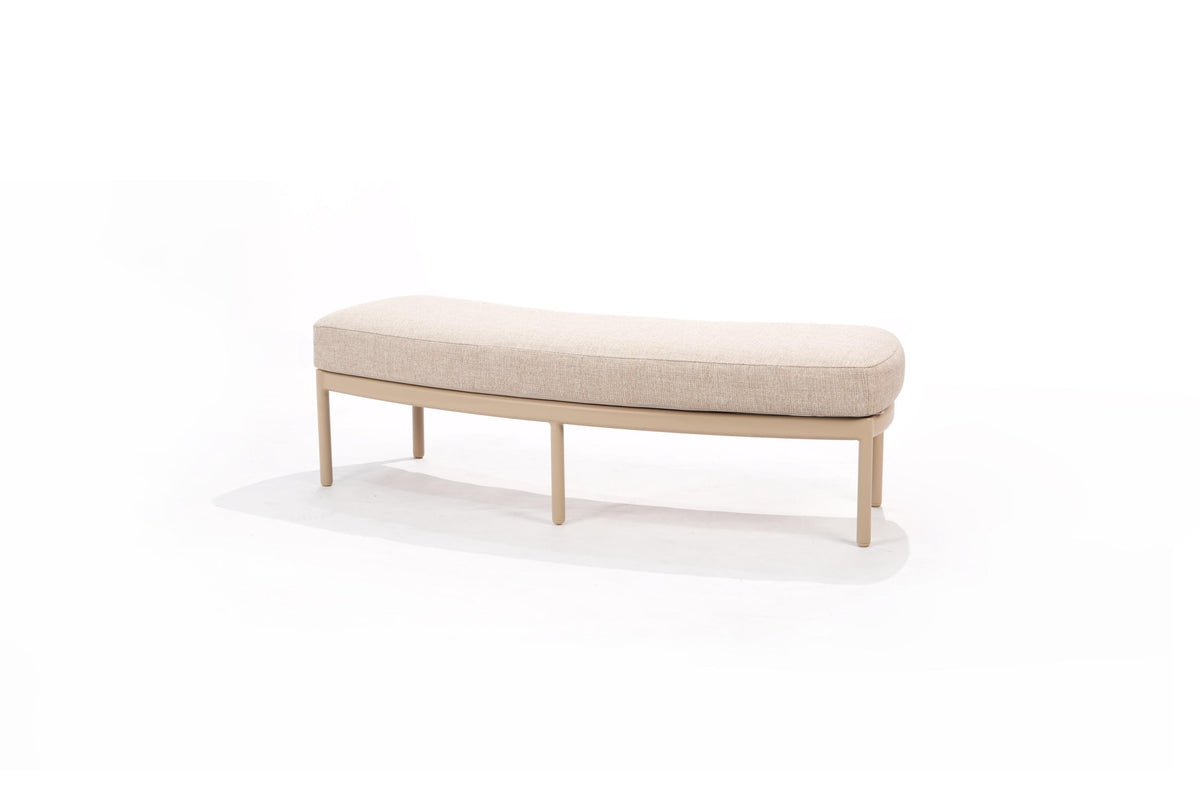 4 Seasons Outdoor Wave 5 Seat Corner set Pebble Hat140x90cm Ceramic Table & Bench