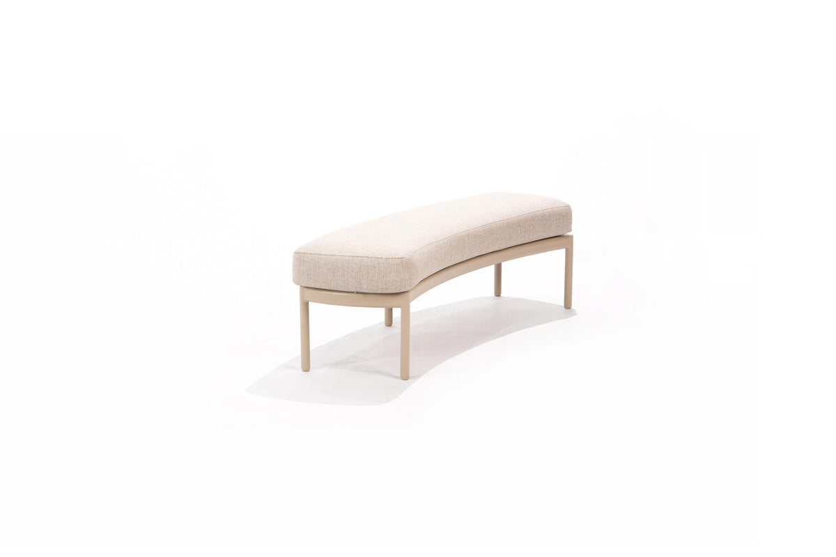 4 Seasons Outdoor Wave 5 Seat Corner set Pebble Hat140x90cm Ceramic Table & Bench